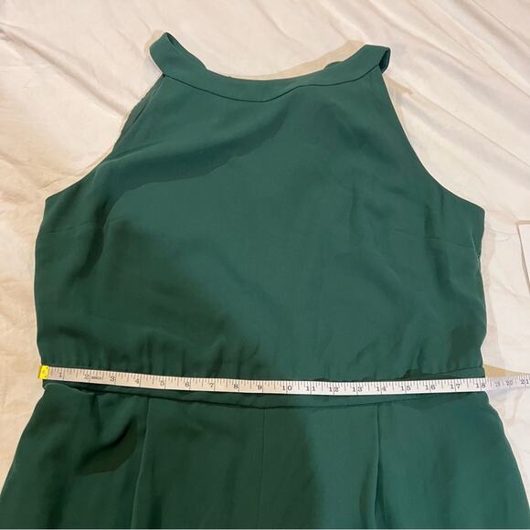 Gal Meets Glam Alina Jumpsuit Hunter Green Lace Back Detail size 16 - Picture 7 of 13